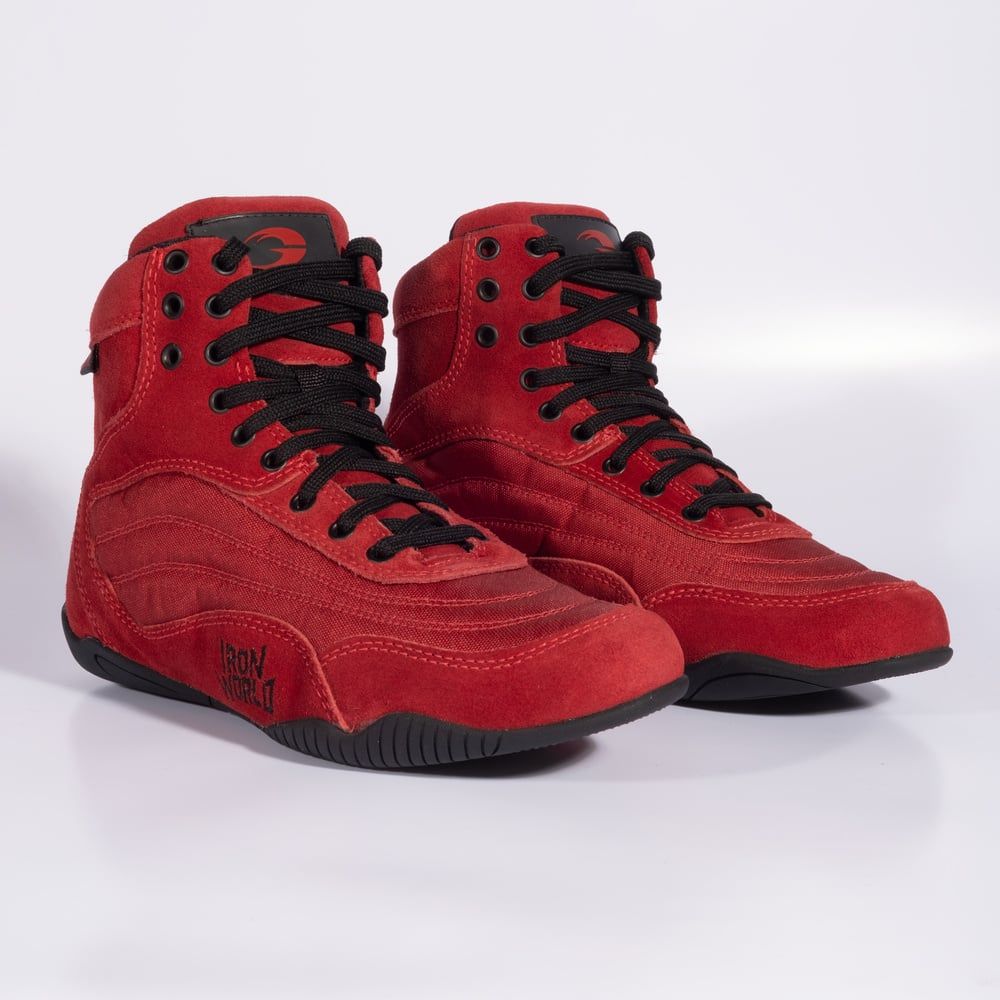 GASP INC - ZEUS THUNDERBOLT V2 HIGH TOP BODYBUILDING SHOES - MAGAS SZÁRÚ TESTÉPÍTŐ CIPŐ, PIROS