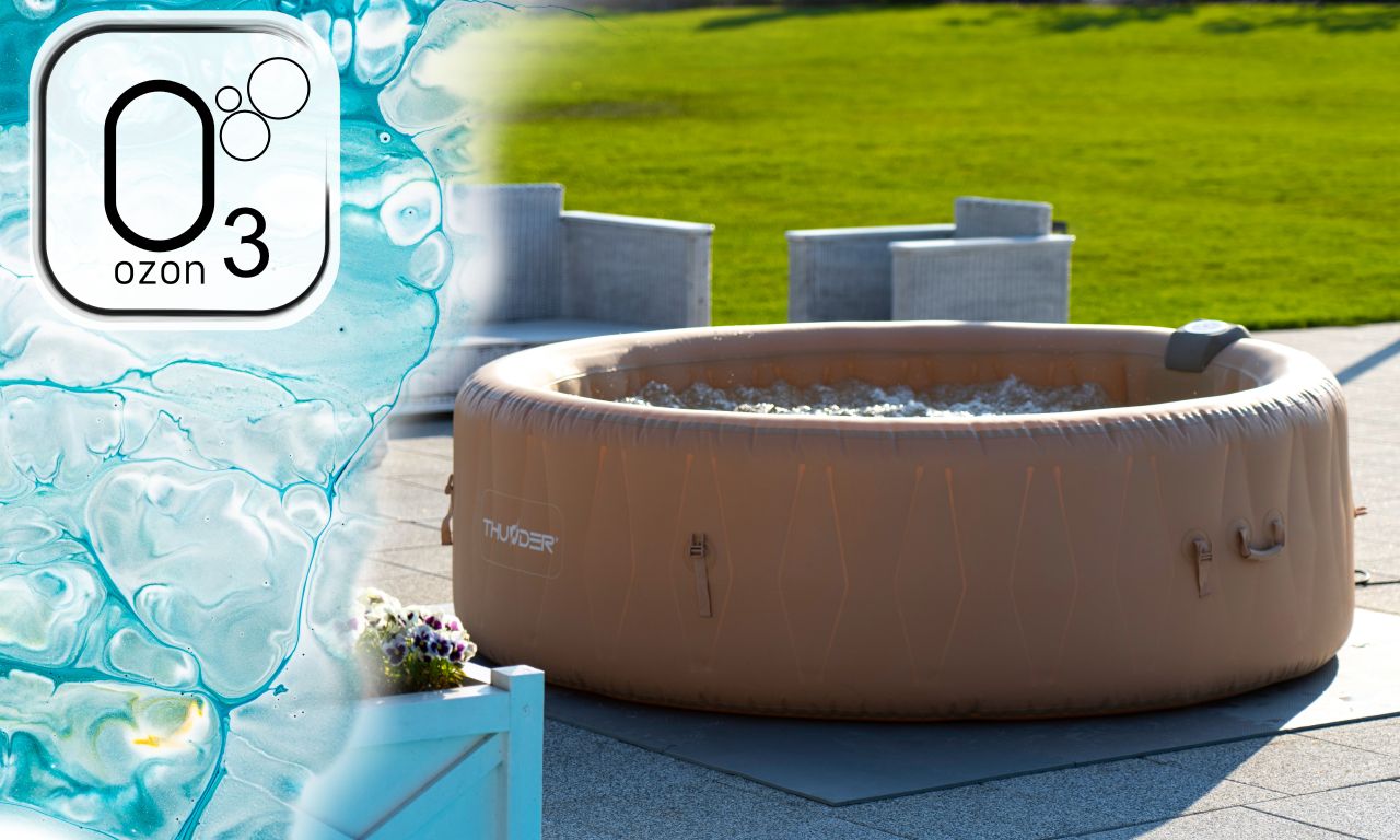 THUNDER - LATTE SPA - VÍZMELEGÍTŐS FELFÚJHATÓ HIDROMASSZÁZS MEDENCE 130 FÚVÓKÁS JACUZZI RENDSZERREL - 205 x 65 CM THUNDER - LATTE SPA - VÍZMELEGÍTŐS FELFÚJHATÓ HIDROMASSZÁZS MEDENCE 130 FÚVÓKÁS JACUZZI RENDSZERREL - 205 x 65 CM