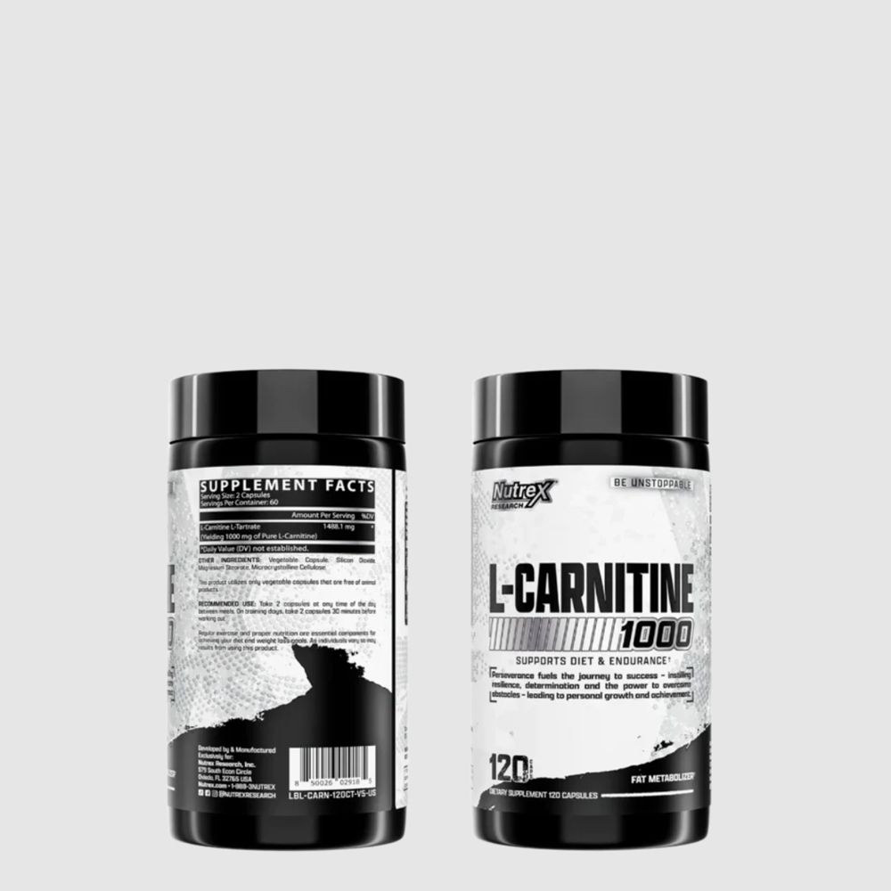 NUTREX RESEARCH - L-CARNITINE 1000 FAT METABOLIZER - SUPPORTS DIET & EXERCISE - 120 KAPSZULA