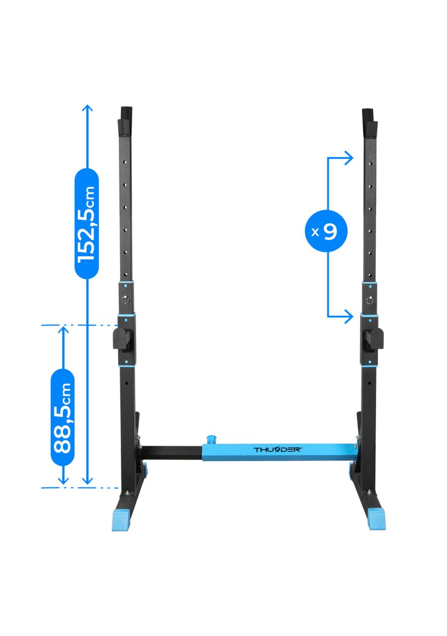 THUNDER - ADJUSTABLE BARBELL RACK - ÁLLÍTHATÓ GUGGOLÓ ÉS FELHÚZÓ ÁLLVÁNY THUNDER - ADJUSTABLE BARBELL RACK - ÁLLÍTHATÓ GUGGOLÓ ÉS FELHÚZÓ ÁLLVÁNY