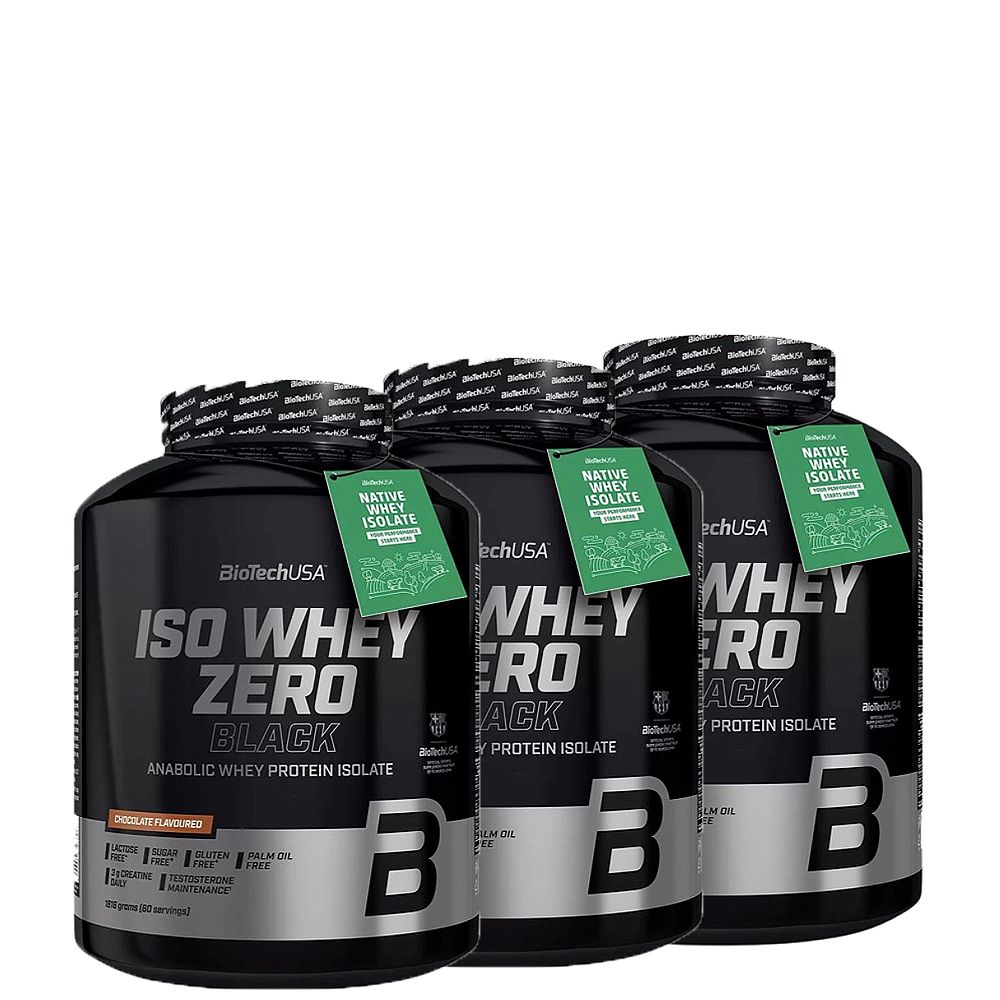BioTech USA - ISO WHEY ZERO BLACK - IZOLÁTUM ALAPÚ TEJSAVÓFEHÉRJE - 3 x 1816 G