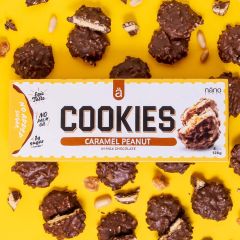 NANOSUPPS - COOKIES - CSOKOLÁDÉVAL BEVONT OMLÓS KEKSZ - 128G - KARAMELL-MOGYORÓ-TEJCSOKOLÁDÉ - EXP.2025.07.24.