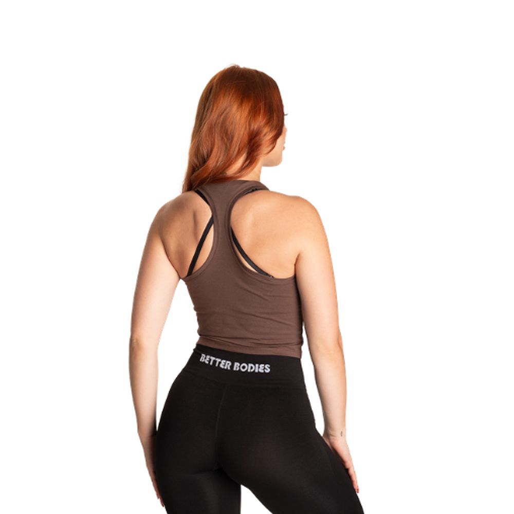 BETTER BODIES - CROP T-BACK - NŐI TRIKÓ - BARNA
