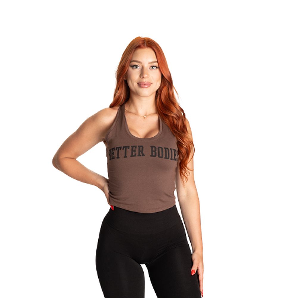 BETTER BODIES - CROP T-BACK - NŐI TRIKÓ - BARNA