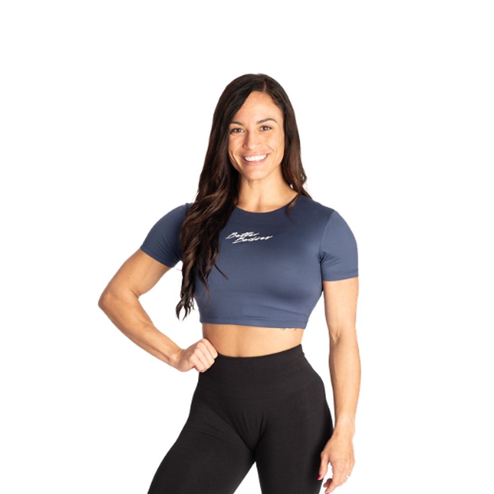 BETTER BODIES - BE RELENTLESS TEE - NŐI CROP - ÉGKÉK BETTER BODIES - BE RELENTLESS TEE - NŐI CROP - ÉGKÉK