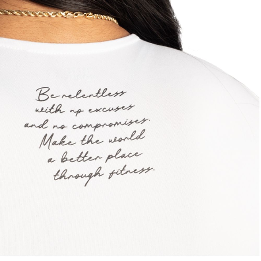 BETTER BODIES - BE RELENTLESS TEE - NŐI CROP - FEHÉR
