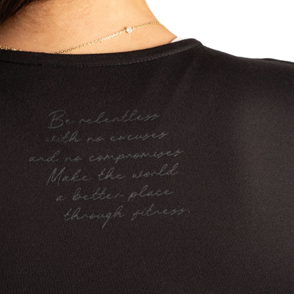BETTER BODIES - BE RELENTLESS TEE - NŐI CROP - FEKETE