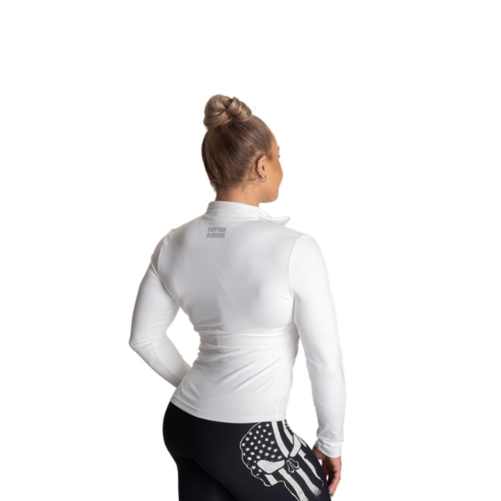 BETTER BODIES - CORE JACKET - NŐI PULÓVER - FEHÉR BETTER BODIES - CORE JACKET - NŐI PULÓVER - FEHÉR