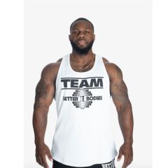 BETTER BODEIS - TEAM RIB ESSENTIAL T-BACK - FÉRFI EDZŐTRIKÓ - FEHÉR/FEKETE