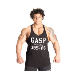 GASP INC - ORIGINAL STRINGER - FÉRFI EDZŐTRIKÓ - FEKETE/FEHÉR