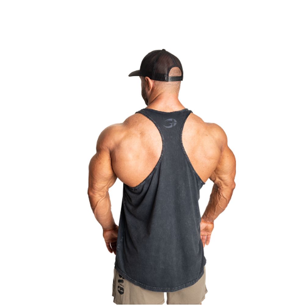 GASP INC - SKULL T-BACK - FÉRFI EDZŐTRIKÓ - MOSOTT FEKETE