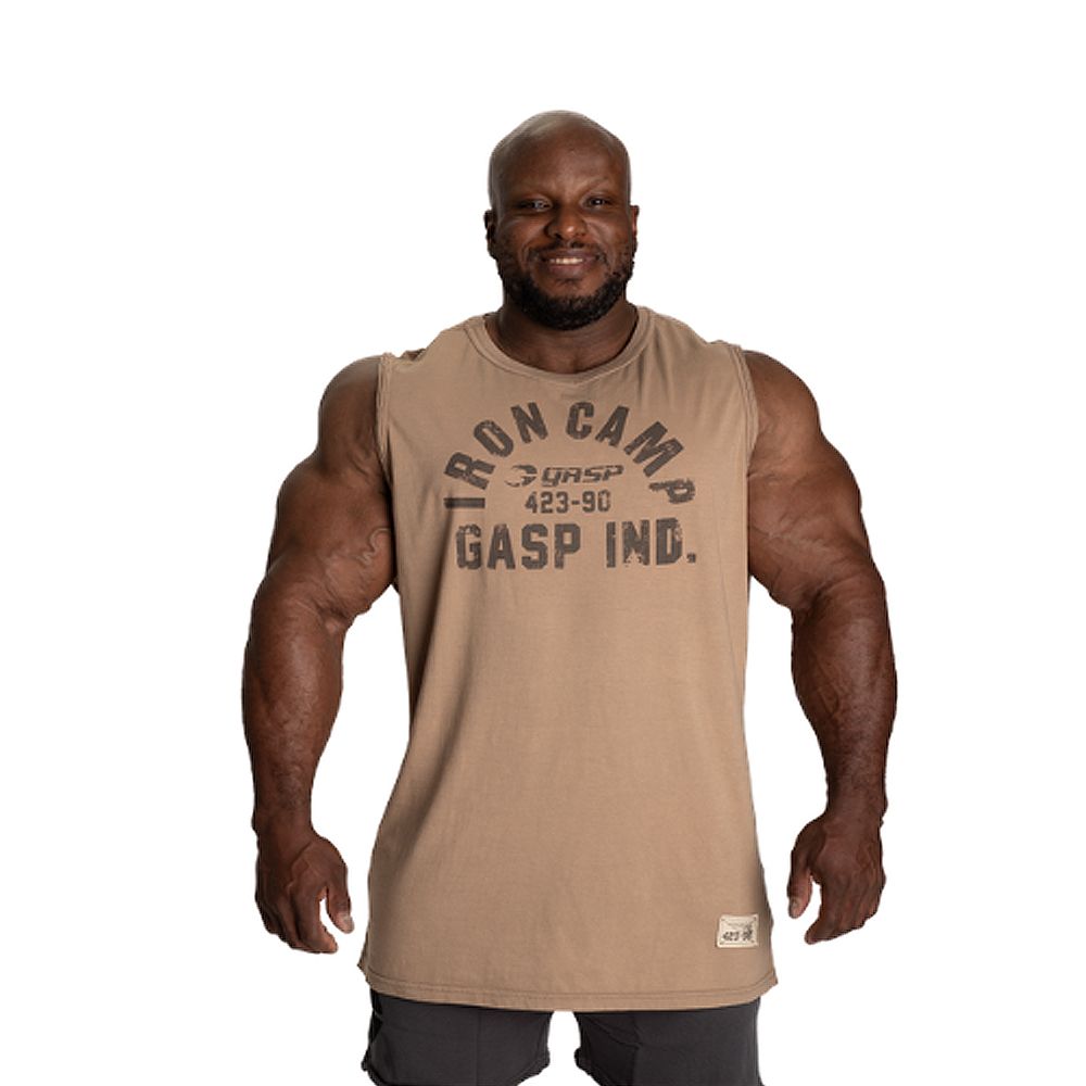GASP INC - THROWBACK S/L - FÉRFI TRIKÓ - MOSOTT BÉZS GASP INC - THROWBACK S/L - FÉRFI TRIKÓ - MOSOTT BÉZS