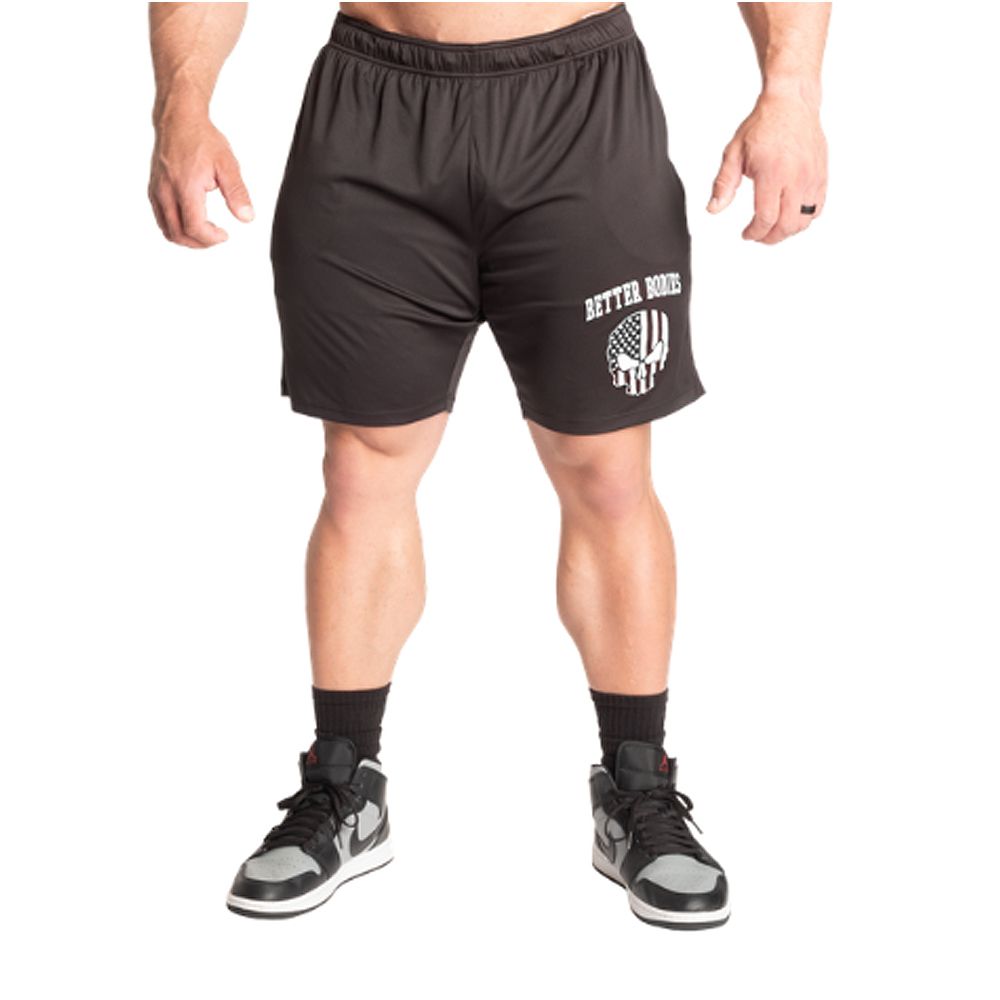 BETTER BODIES - SKULL FUNCTION SHORT - FÉRFI RÖVIDNADRÁG - FEKETE/FEHÉR BETTER BODIES - SKULL FUNCTION SHORT - FÉRFI RÖVIDNADRÁG - FEKETE/FEHÉR