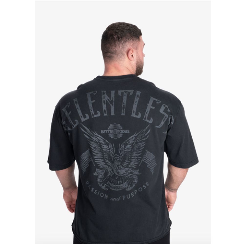 BETTER BODEIS - RELENTLESS IRON TEE - FÉRFI PÓLÓ - MOSOTT FEKETE