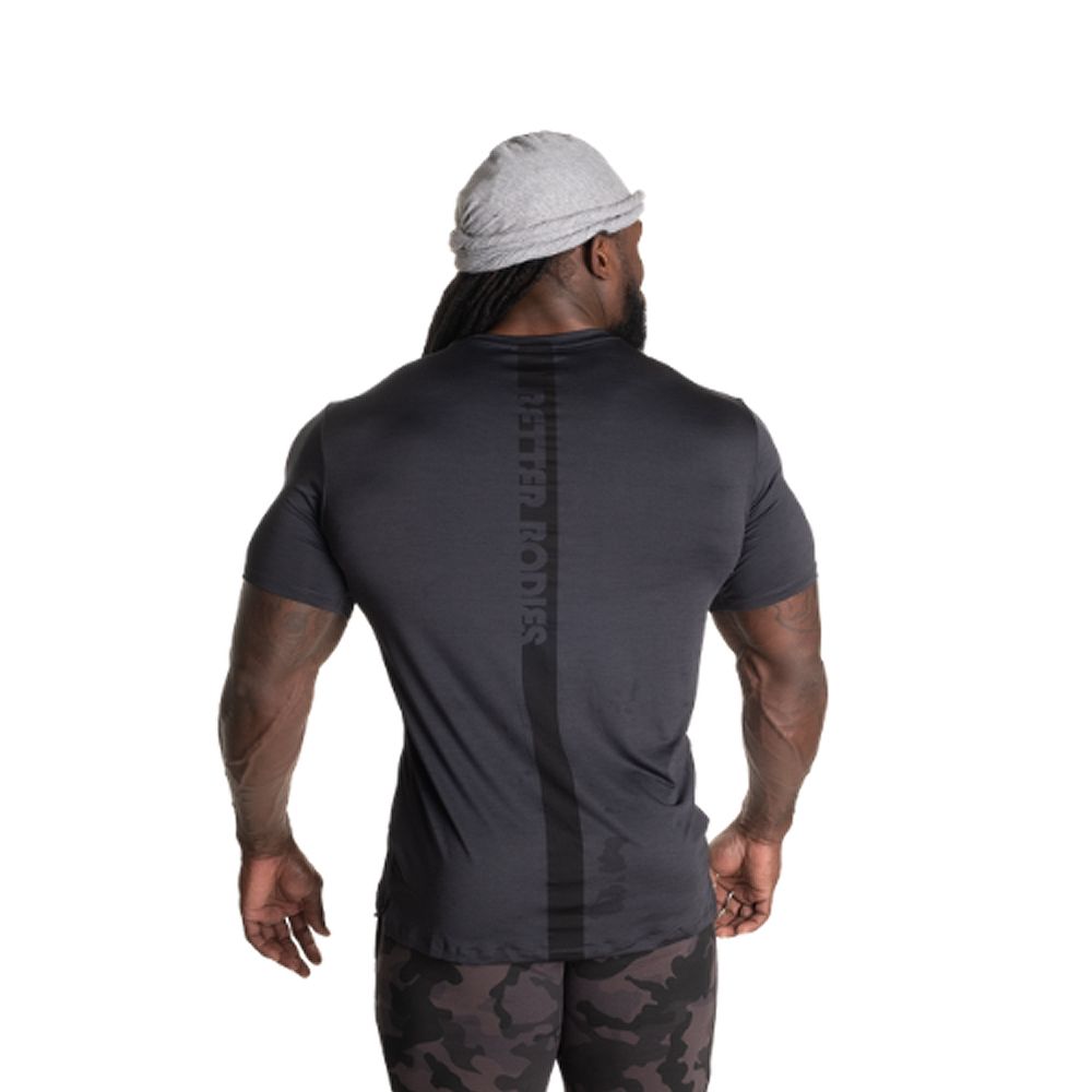 BETTER BODIES - ESSEX STRIPE TEE - FÉRFI PÓLÓ - FEKETE