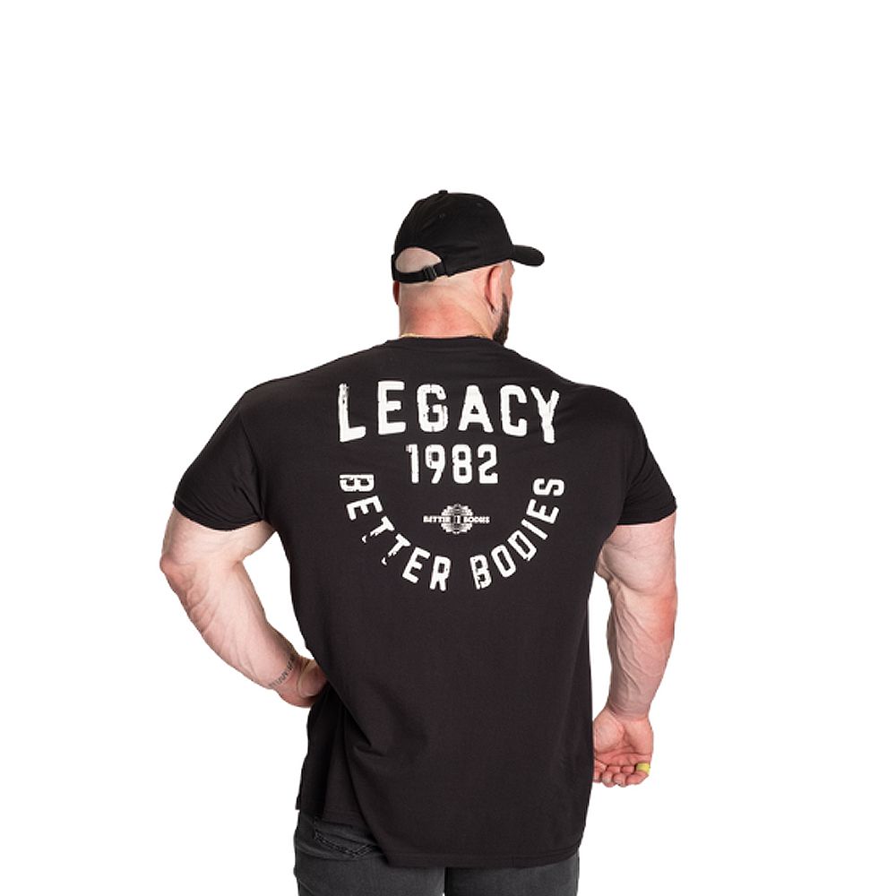 BETTER BODIES - LEGACY STREE TEE - FÉRFI PÓLÓ - MOSOTT FEKETE