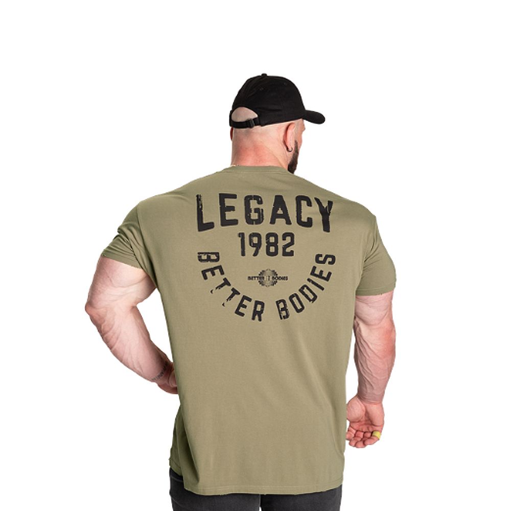 BETTER BODIES - LEGACY STREE TEE - FÉRFI PÓLÓ - MOSOTT ZÖLD BETTER BODIES - LEGACY STREE TEE - FÉRFI PÓLÓ - MOSOTT ZÖLD