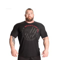 BETTER BODIES - RELENTLESS ONE TEE - FÉRFI PÓLÓ - FEKETE/PIROS