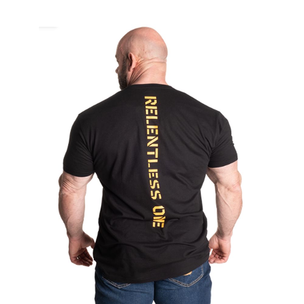 BETTER BODIES - RELENTLESS ONE TEE - FÉRFI PÓLÓ - FEKETE/SÁRGA