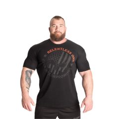 BETTER BODIES - RELENTLESS ONE TEE - FÉRFI PÓLÓ - FEKETE/NARANCS