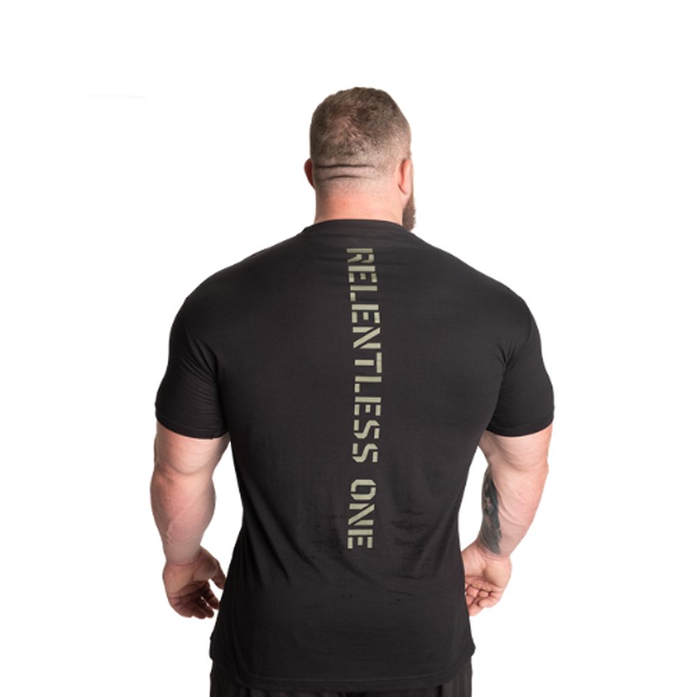 BETTER BODIES - RELENTLESS ONE TEE - FÉRFI PÓLÓ - FEKETE/ZÖLD BETTER BODIES - RELENTLESS ONE TEE - FÉRFI PÓLÓ - FEKETE/ZÖLD