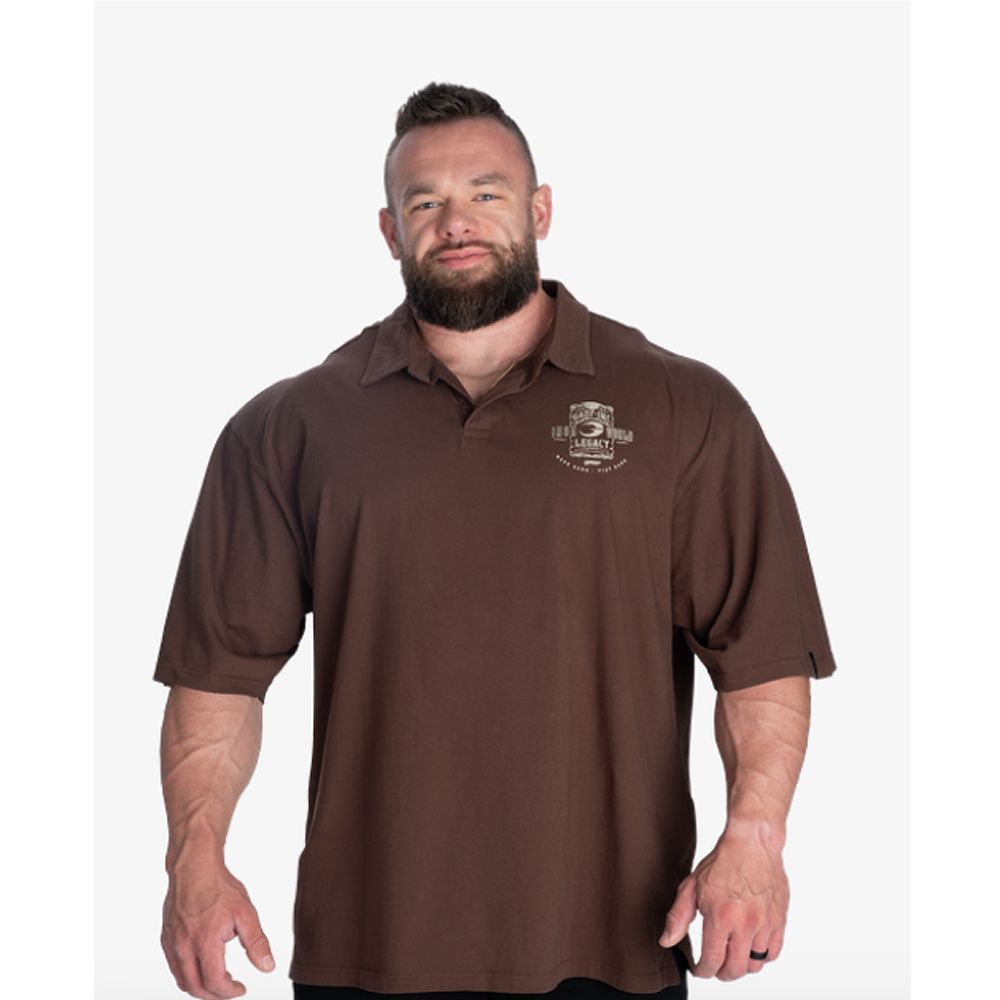 GASP INC - POLO IRON TEE - GALLÉROS FÉRFI PÓLÓ - BARNA GASP INC - POLO IRON TEE - GALLÉROS FÉRFI PÓLÓ - BARNA