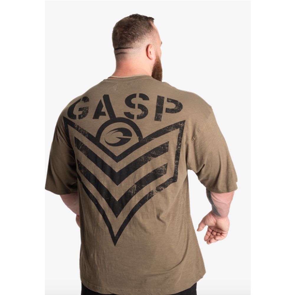 GASP INC - SLUB IRON TEE - FÉRFI PÓLÓ - MOSOTT ZÖLD