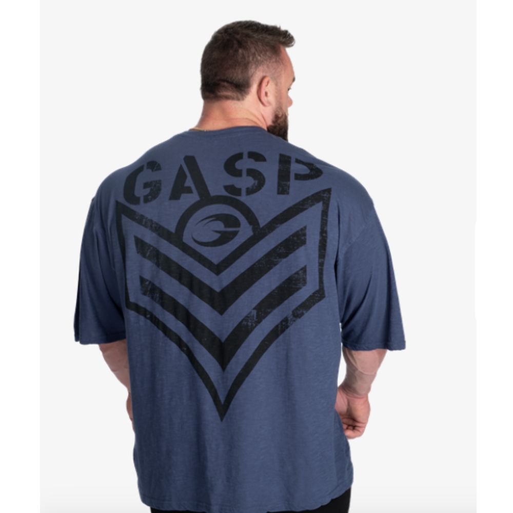 GASP INC - SLUB IRON TEE - FÉRFI PÓLÓ - MOSOTT KÉK
