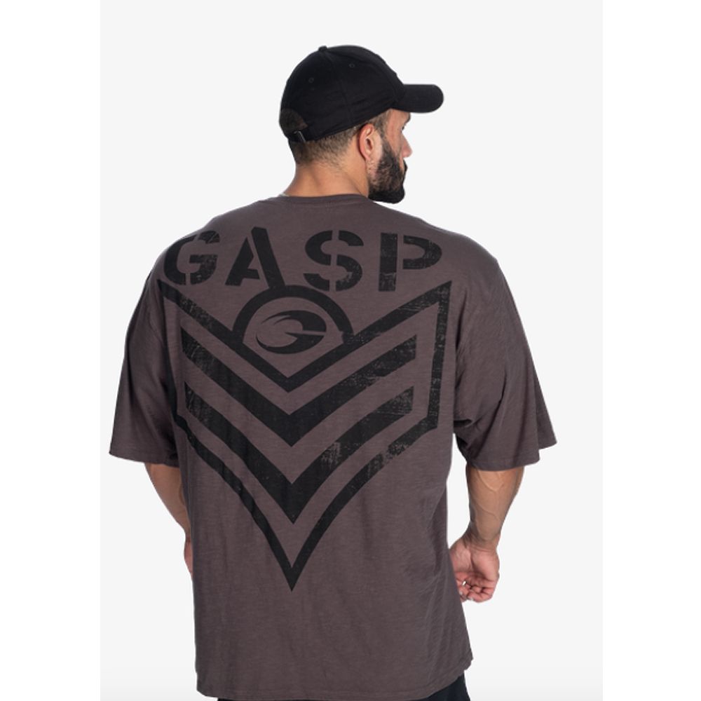 GASP INC - SLUB IRON TEE - FÉRFI PÓLÓ - MOSOTT SZÜRKE