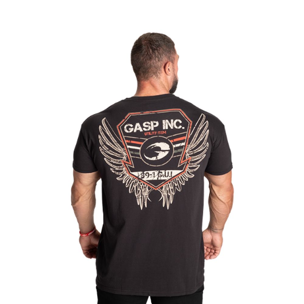 GASP INC - UTILITY STREET TEE - FÉRFI PÓLÓ - MOSOTT FEKETE