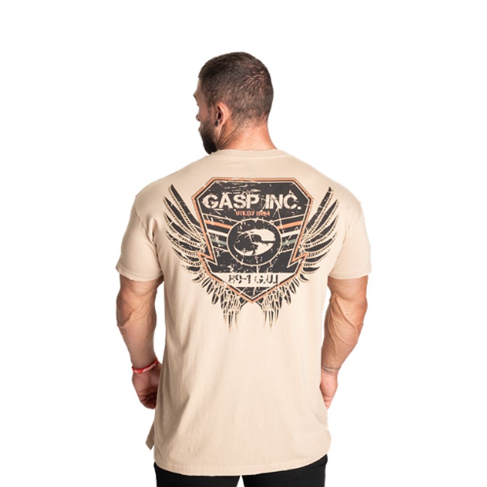GASP INC - UTILITY STREET TEE - FÉRFI PÓLÓ - MOSOTT BÉZS