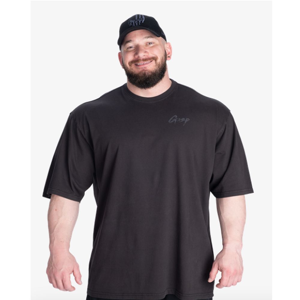 GASP INC - WASHED IRON TEE - FÉRFI PÓLÓ - MOSOTT FEKETE