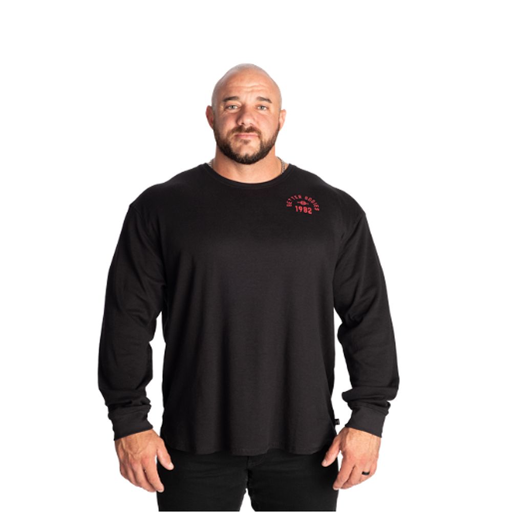 BETTER BODIES - LEGACY THERMAL LS - FÉRFI HOSSZÚ UJJÚ  FELSŐ - FEKETE/PIROS