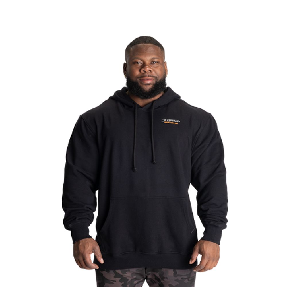 BETTER BODIES - RELENTLESS 1 CS HOOD - FÉRFI PULÓVER - FEKETE/SÁRGA