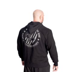 BETTER BODIES - RELENTLESS 1 CS HOOD - FÉRFI PULÓVER - FEKETE/FEHÉR