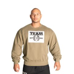 BETTER BODIES - TEAM BB SWEATER - FÉRFI PULÓVER - MOSOTT ZÖLD