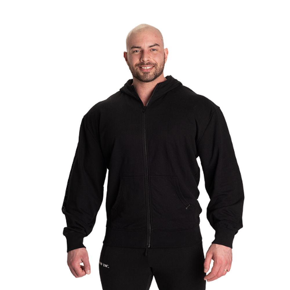 GASP INC - CLASSIC ZIP HOOD - FÉRFI PULÓVER - FEKETE