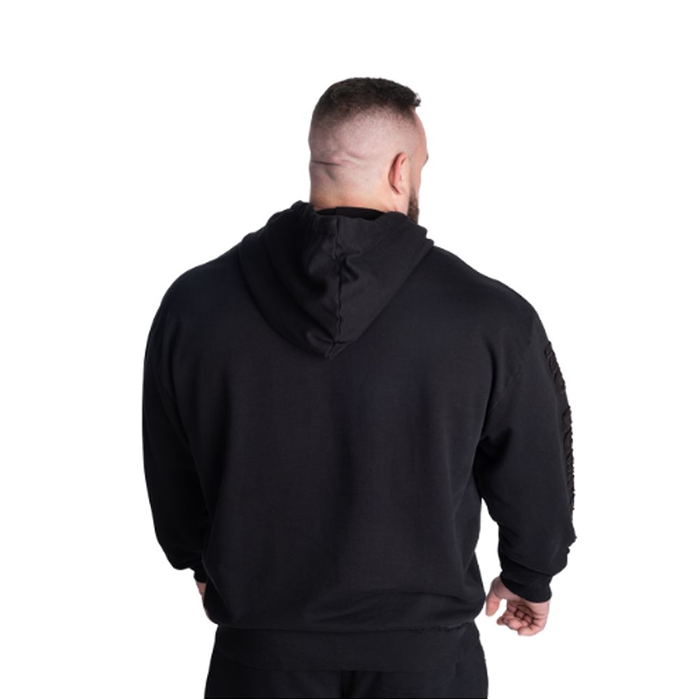 GASP INC - DISTRESSED HOOD V2 - FÉRFI PULÓVER - FEKETE