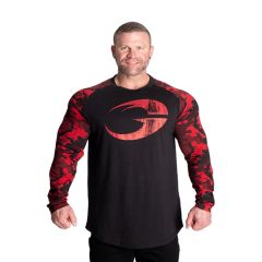 GASP INC - ORIGINAL RAGLAN LS - FÉRFI HOSSZÚ UJJÚ FELSŐ - FEKETE/PIROS TEREPMINTÁS