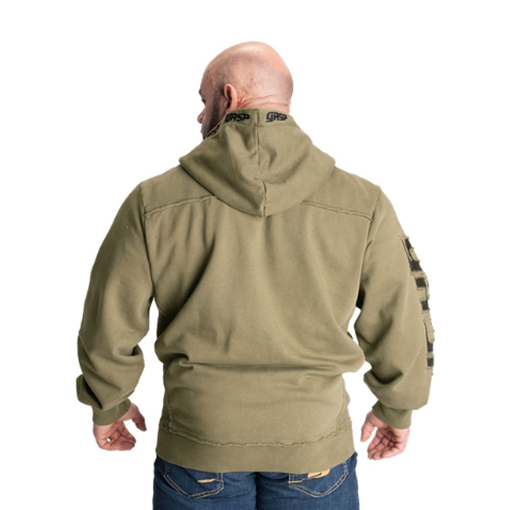 GASP INC - PRO GYM HOOD - FÉRFI PULÓVER - MOSOTT ZÖLD