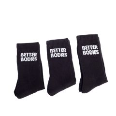 BETTER BODIES - CREW SOCKS 3 PACK - FEKETE ZOKNI - 3 PÁR