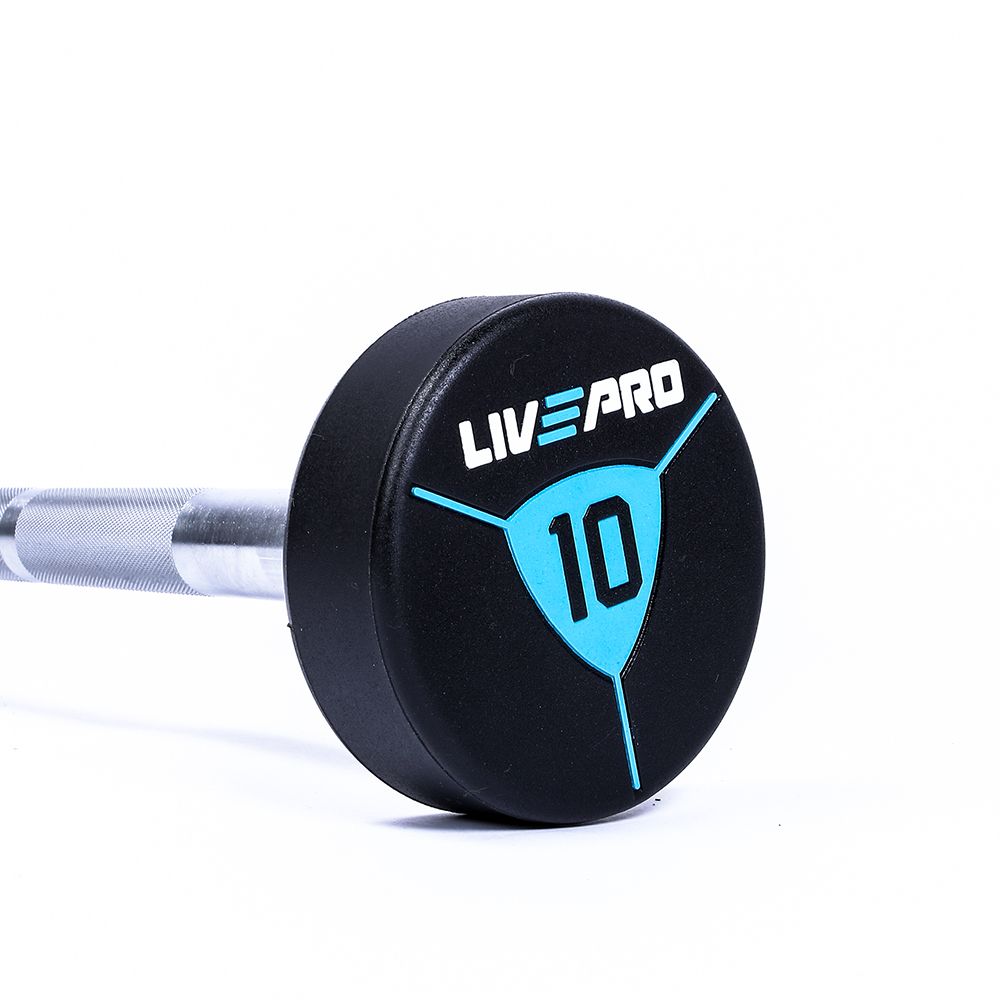 LIVEPRO - URETHANE BARBELLS - URETÁN KEREKFEJŰ FIXSÚLYOS KÉTKEZES SÚLYZÓ - 10 KG