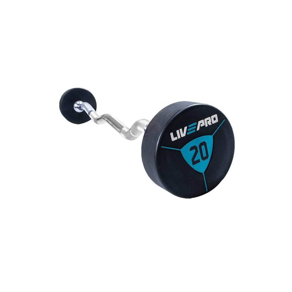 LIVEPRO - EZ CURL URETHANE BARBELL- URETÁN KEREKFEJŰ FIXSÚLYOS FRANCIA RÚD - 10 KG