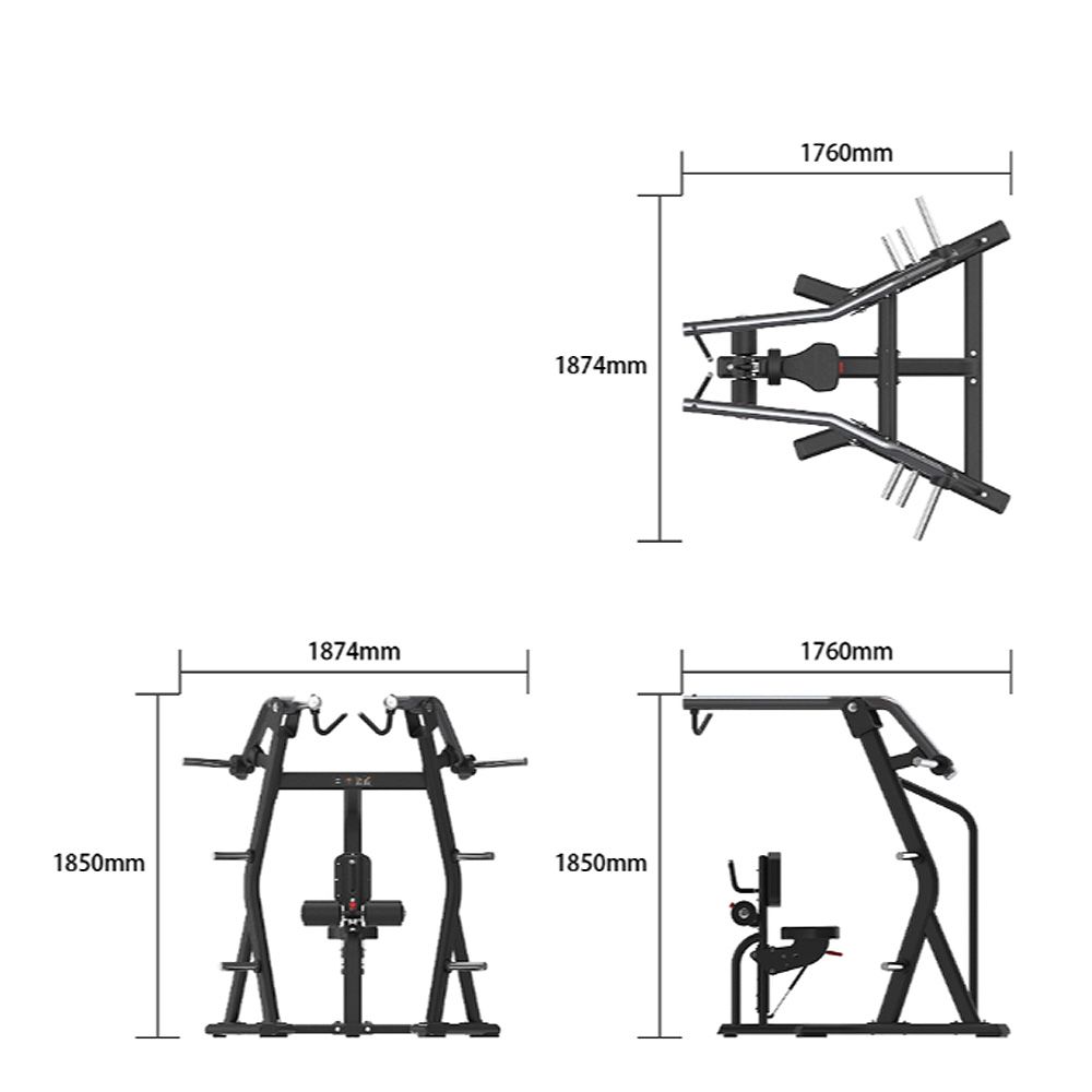 EVOLVE FITNESS - PLATE LOADED HIGH ROW - SÚLYTÁRCSÁS EVEZŐGÉP