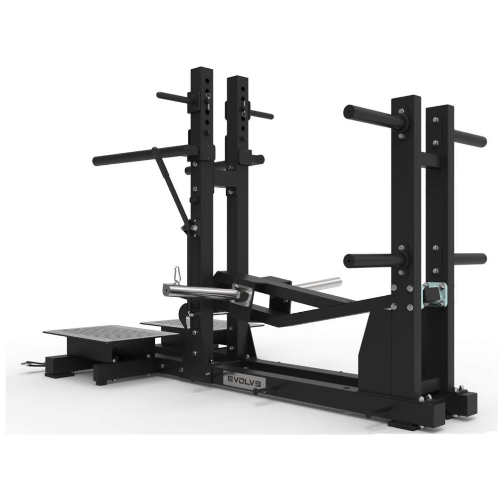 EVOLVE FITNESS - PLATED LOADED BELT SQUAT MACHINE - TÁRCSASÚLYOS GUGGOLÓ GÉP