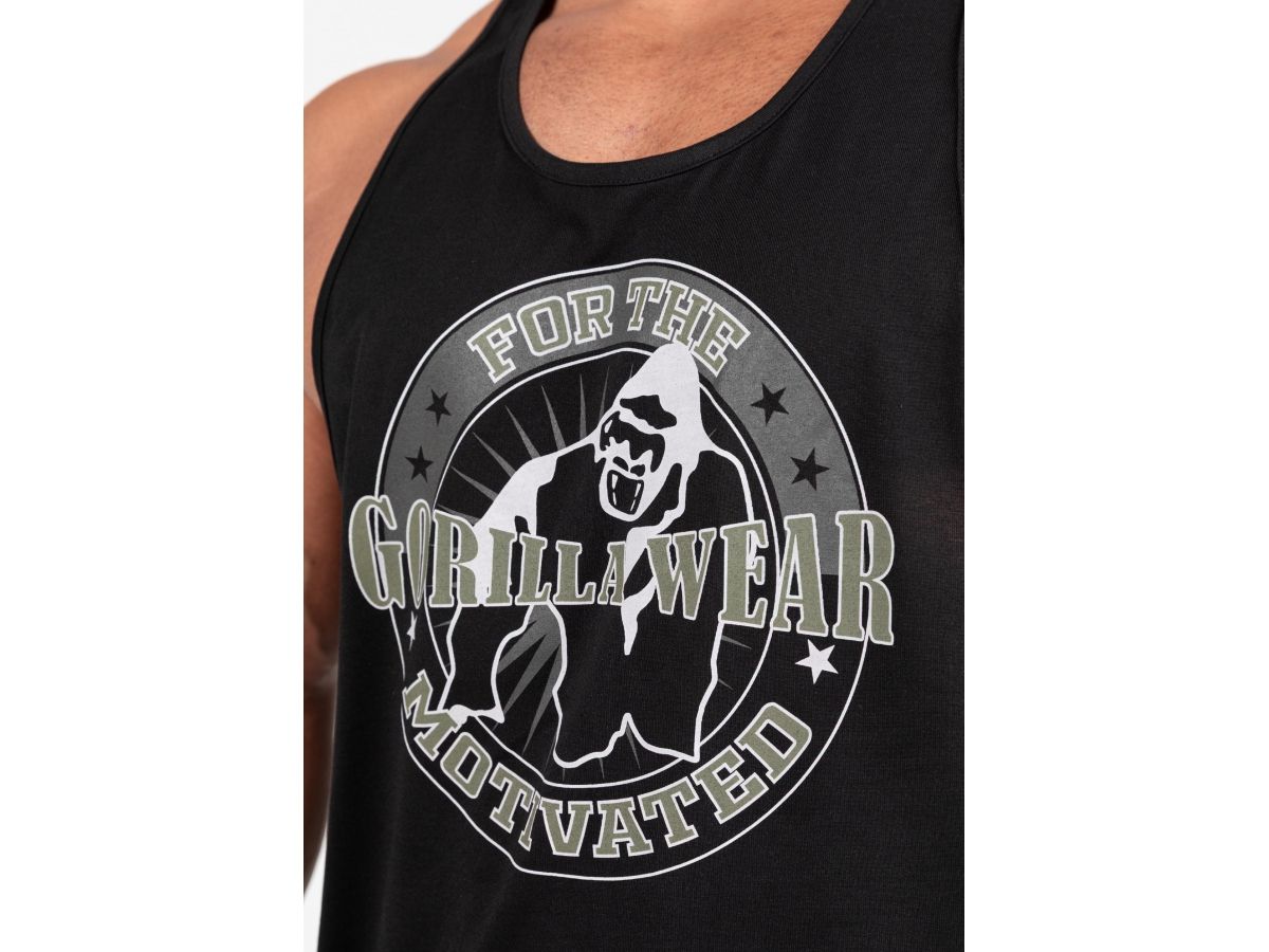 GORILLA WEAR - CASPER TANK TOP - FÉRFI TRIKÓ - FEKETE/ZÖLD