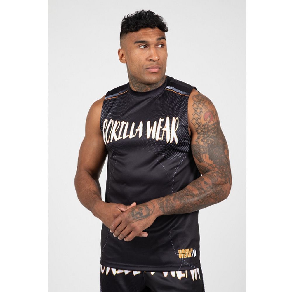GORILLA WEAR - CLAYTON TANK TOP - FÉRFI TRIKÓ - FEKETE/ARANY GORILLA WEAR - CLAYTON TANK TOP - FÉRFI TRIKÓ - FEKETE/ARANY
