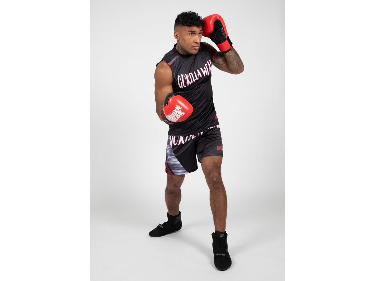 GORILLA WEAR - CLAYTON TANK TOP - FÉRFI TRIKÓ - FEKETE/PIROS GORILLA WEAR - CLAYTON TANK TOP - FÉRFI TRIKÓ - FEKETE/PIROS