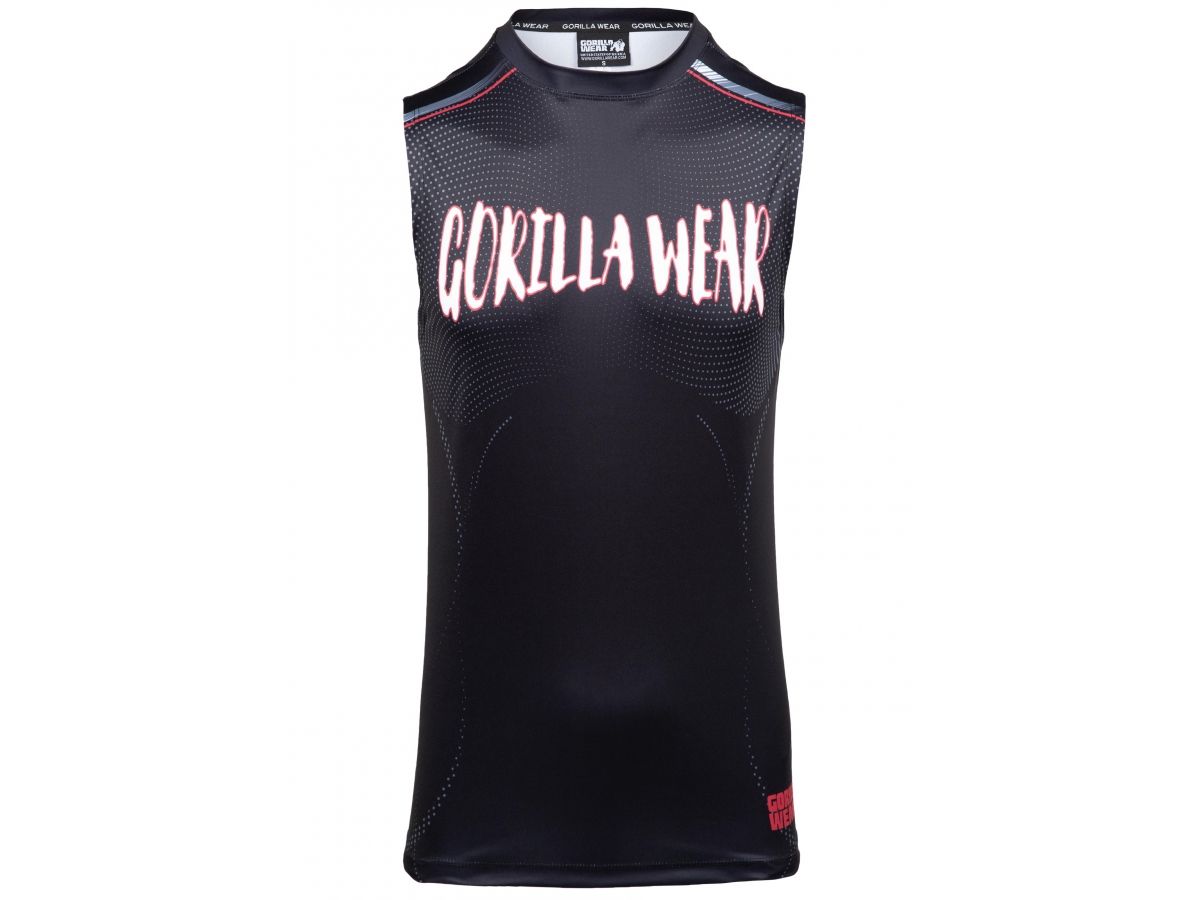 GORILLA WEAR - CLAYTON TANK TOP - FÉRFI TRIKÓ - FEKETE/PIROS GORILLA WEAR - CLAYTON TANK TOP - FÉRFI TRIKÓ - FEKETE/PIROS
