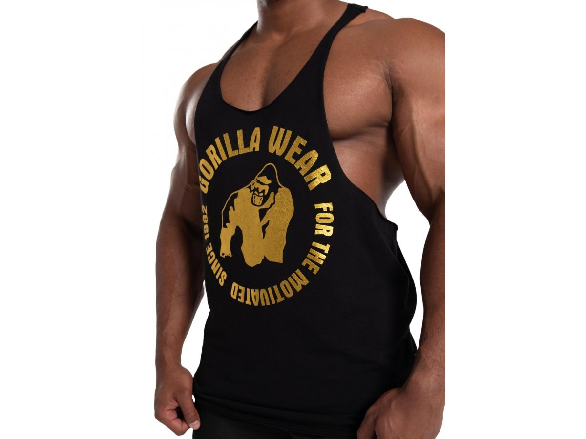 GORILLA WEAR- MELROSE STRINGER TANK TOP- FÉRFI EDZŐTRIKÓ - FEKETE/ARANY GORILLA WEAR- MELROSE STRINGER TANK TOP- FÉRFI EDZŐTRIKÓ - FEKETE/ARANY